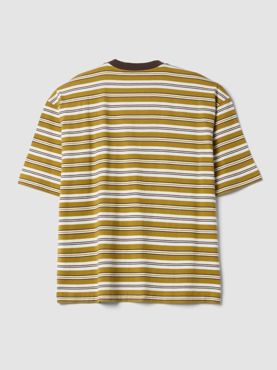 Brown striped pure cotton boxy-fit T-shirt_6