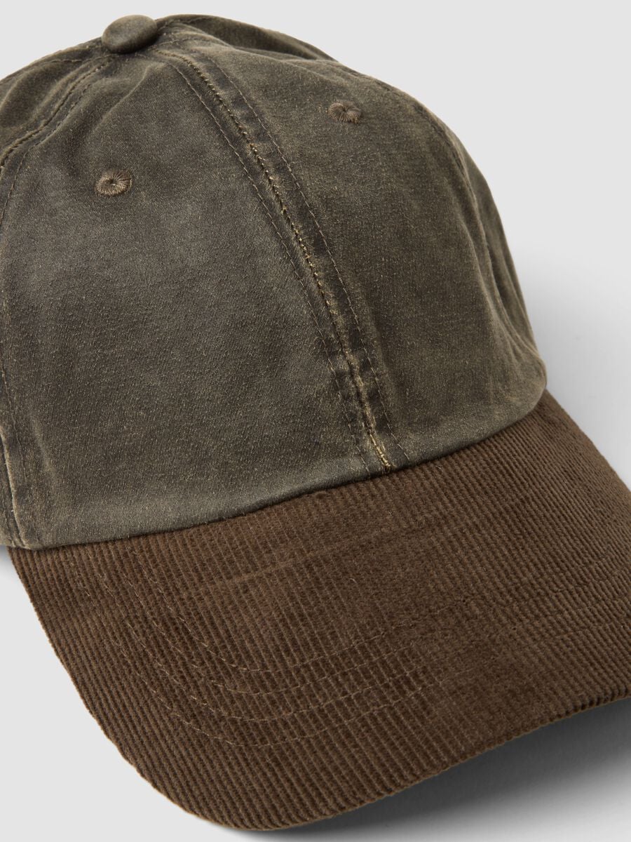 Cappello baseball marrone in misto cotone_1