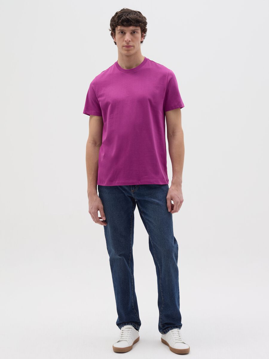 T-shirt in cotone bio con scollo rotondo _1