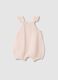 Pink pure cotton baby dungarees, relaxed fit with ruffles_1