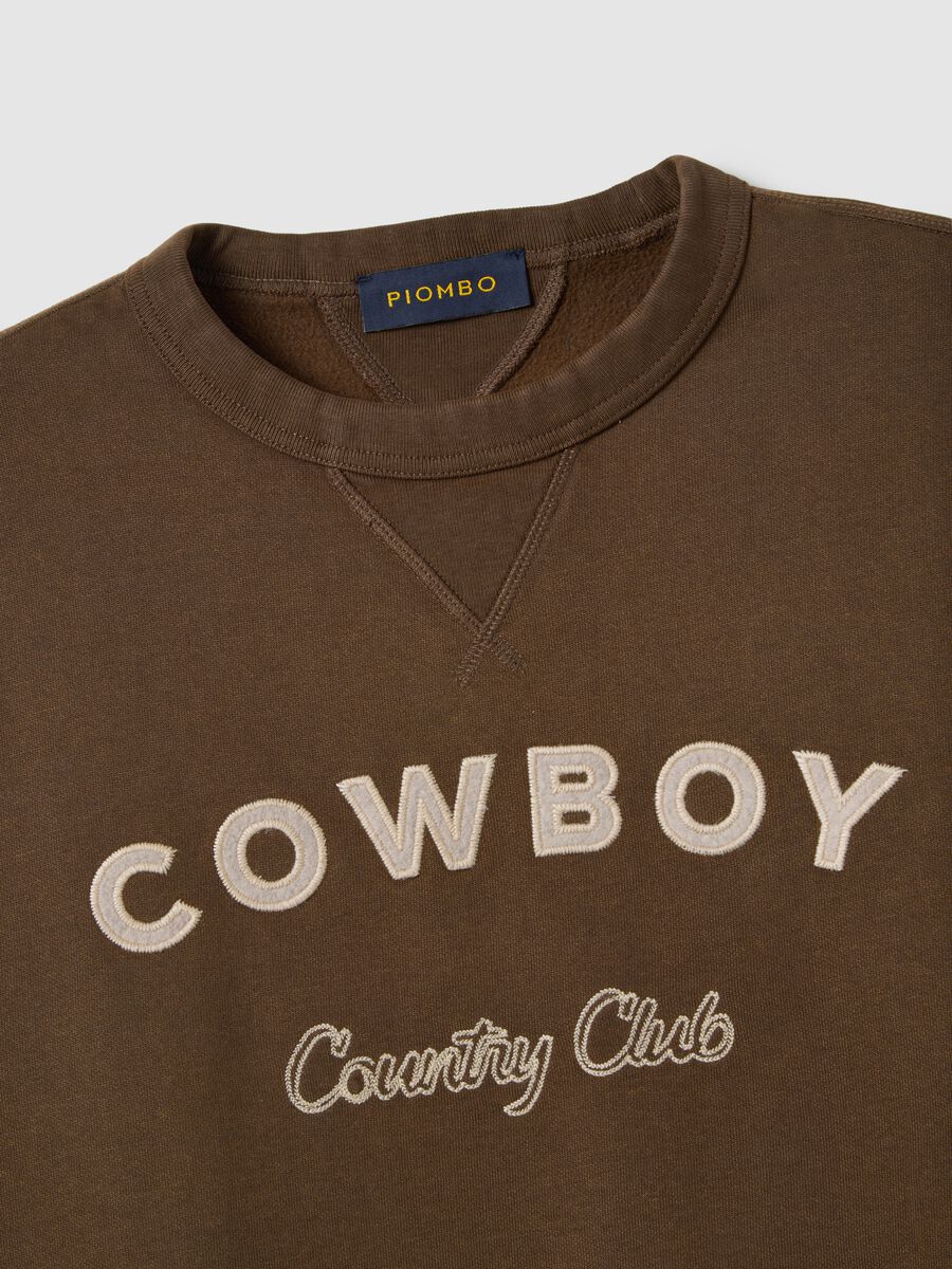 Brown pure cotton sweatshirt regular fit_5