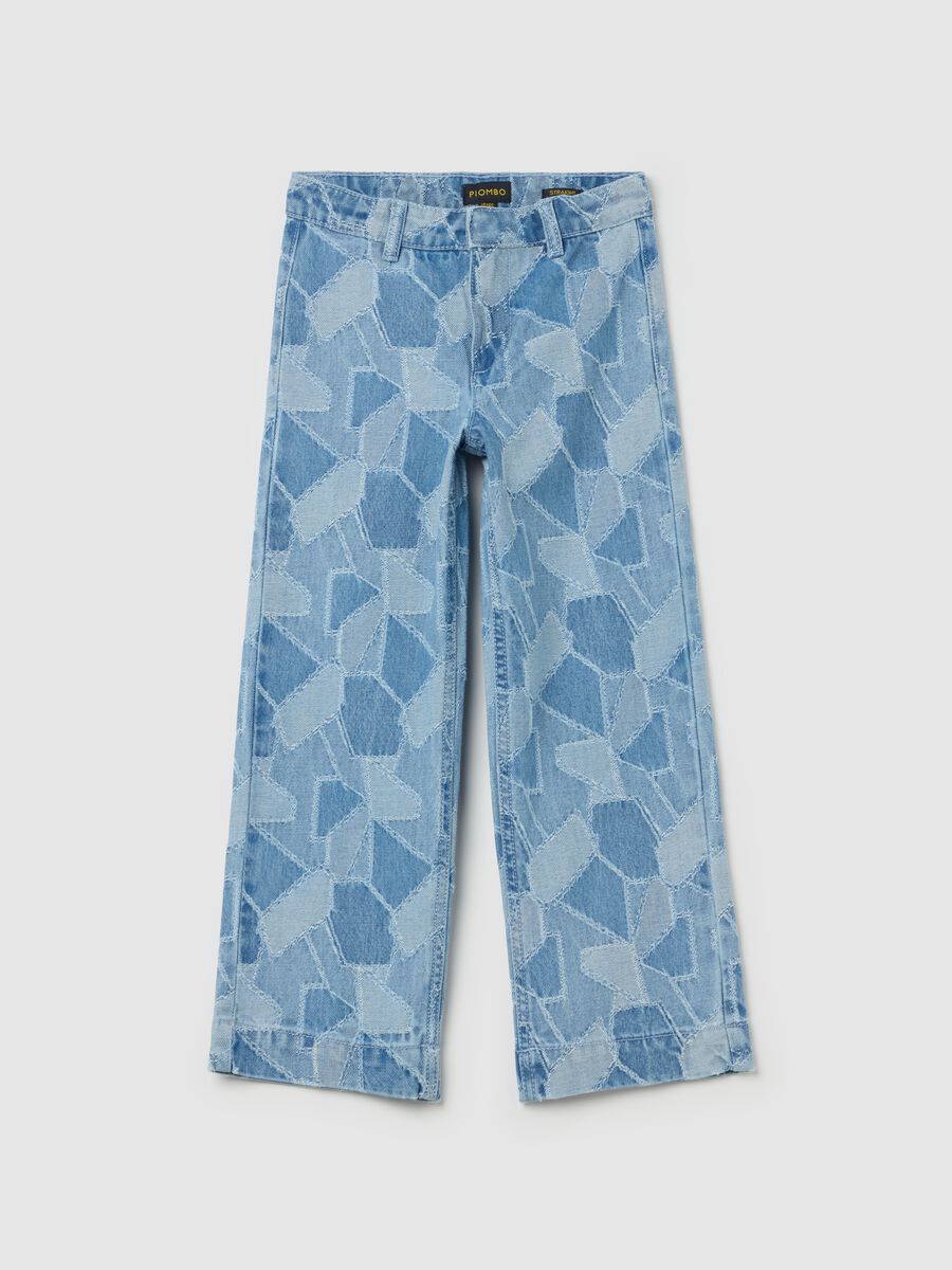 Straight-fit patchwork-effect jeans_0