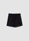 Girls&rsquo; black pure cotton shorts, regular fit_0