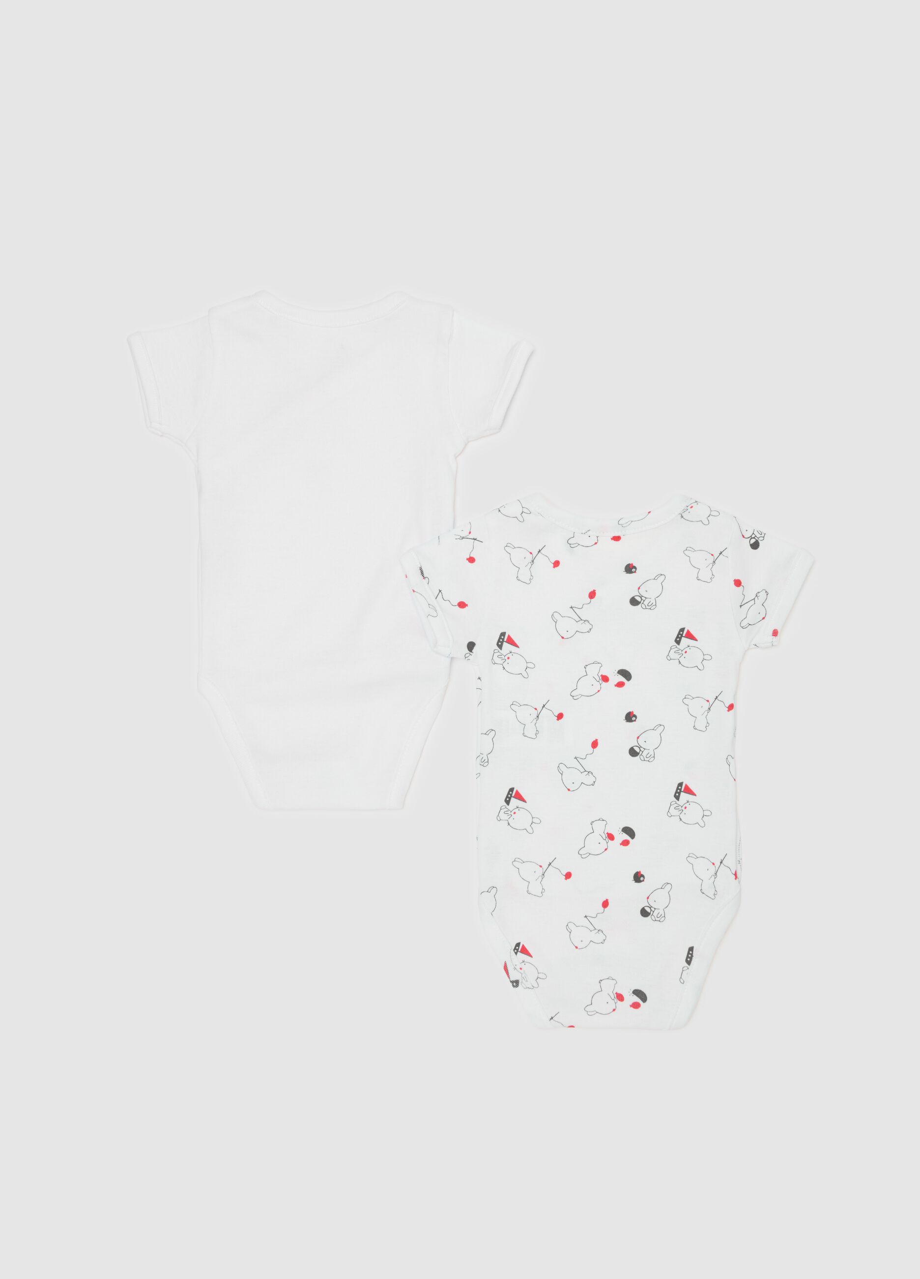 Two-pack organic cotton bodysuits with print