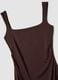Brown fitted dress with square neckline_5
