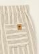 Beige striped pure cotton shorts_1