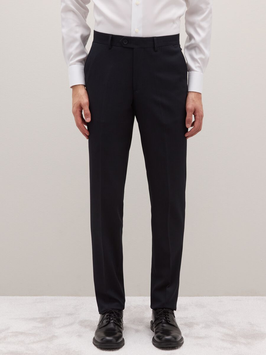 Pantaloni blu slim fit_1