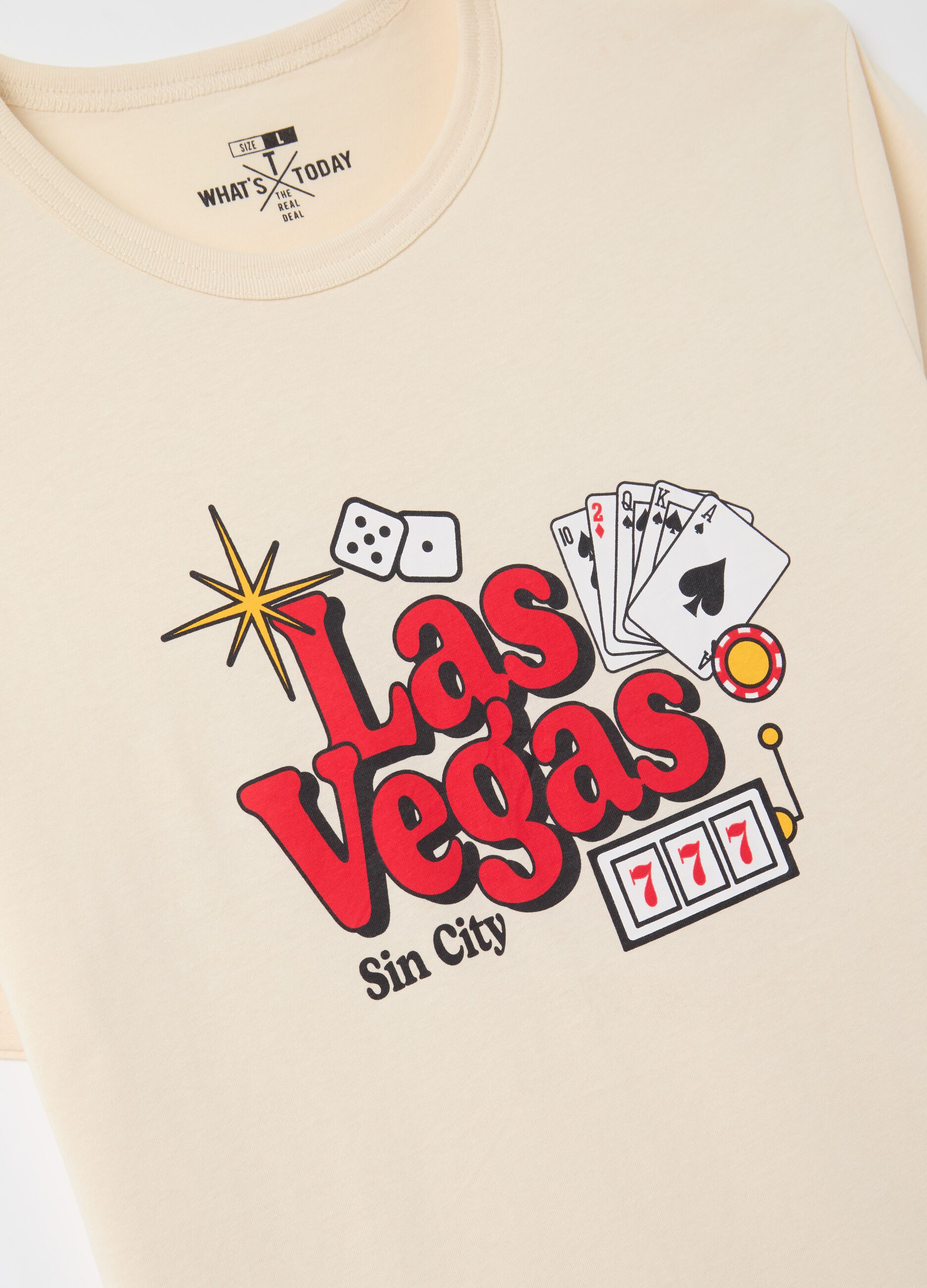 Cotton T-shirt with "Las Vegas Sin City" print