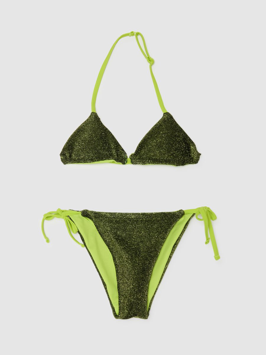 Multicoloured Elastic Blend Girls' Bikini_0