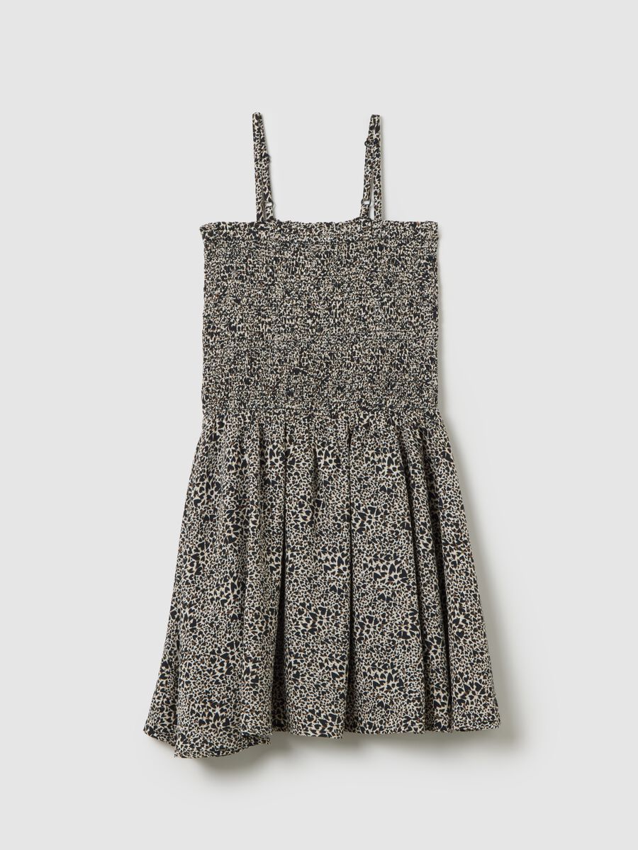 Multi-colour fitted viscose dress for girls_0