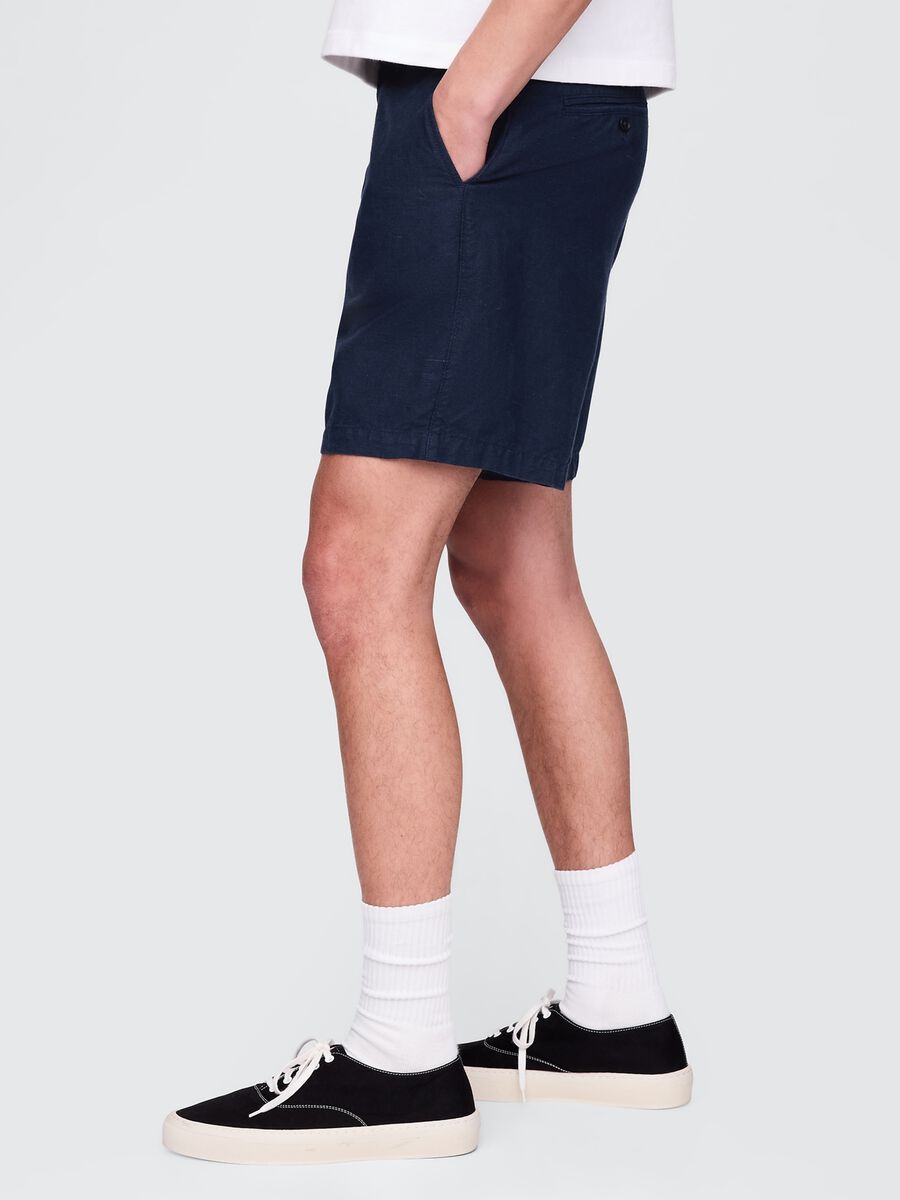 Blue Linen and Cotton Shorts by Gap_3