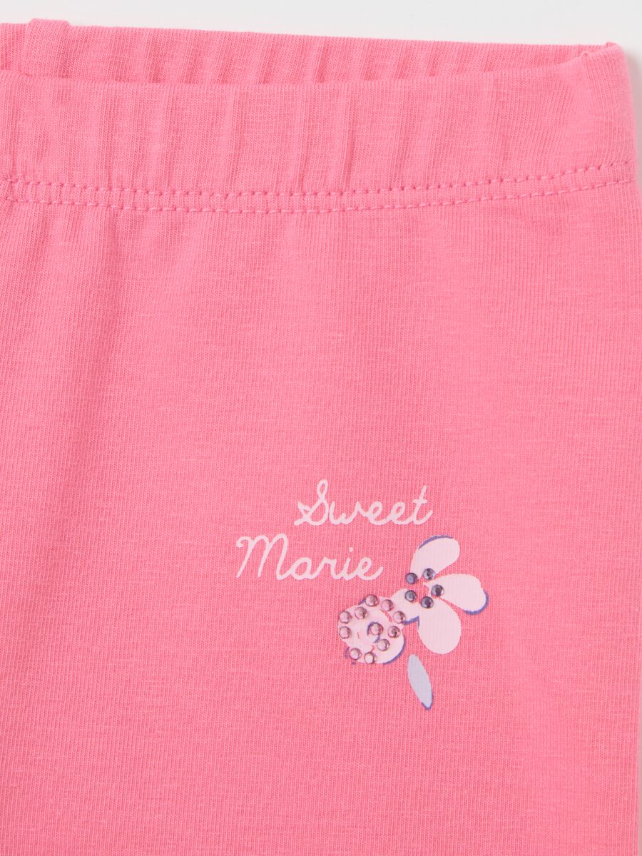 Pink Disney leggings with Marie print_3