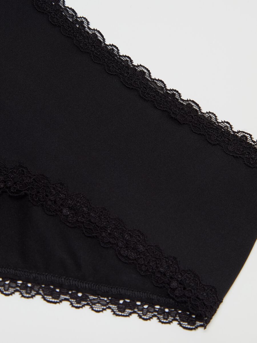 Microfibre French knickers with lace_5
