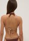 Brown triangle bikini top in stretch fabric with contrast trim_2