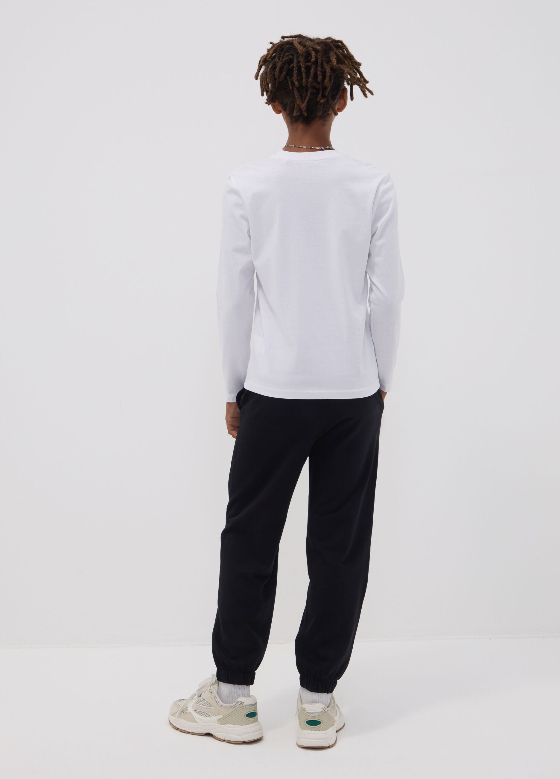 Blue oversized pure cotton joggers with &ldquo;Get Hyped&rdquo; slogan for boys