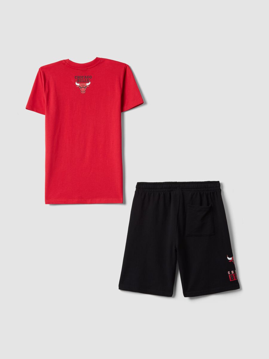 Multicolour pure cotton oversized fit Chicago Bulls set for boys_4