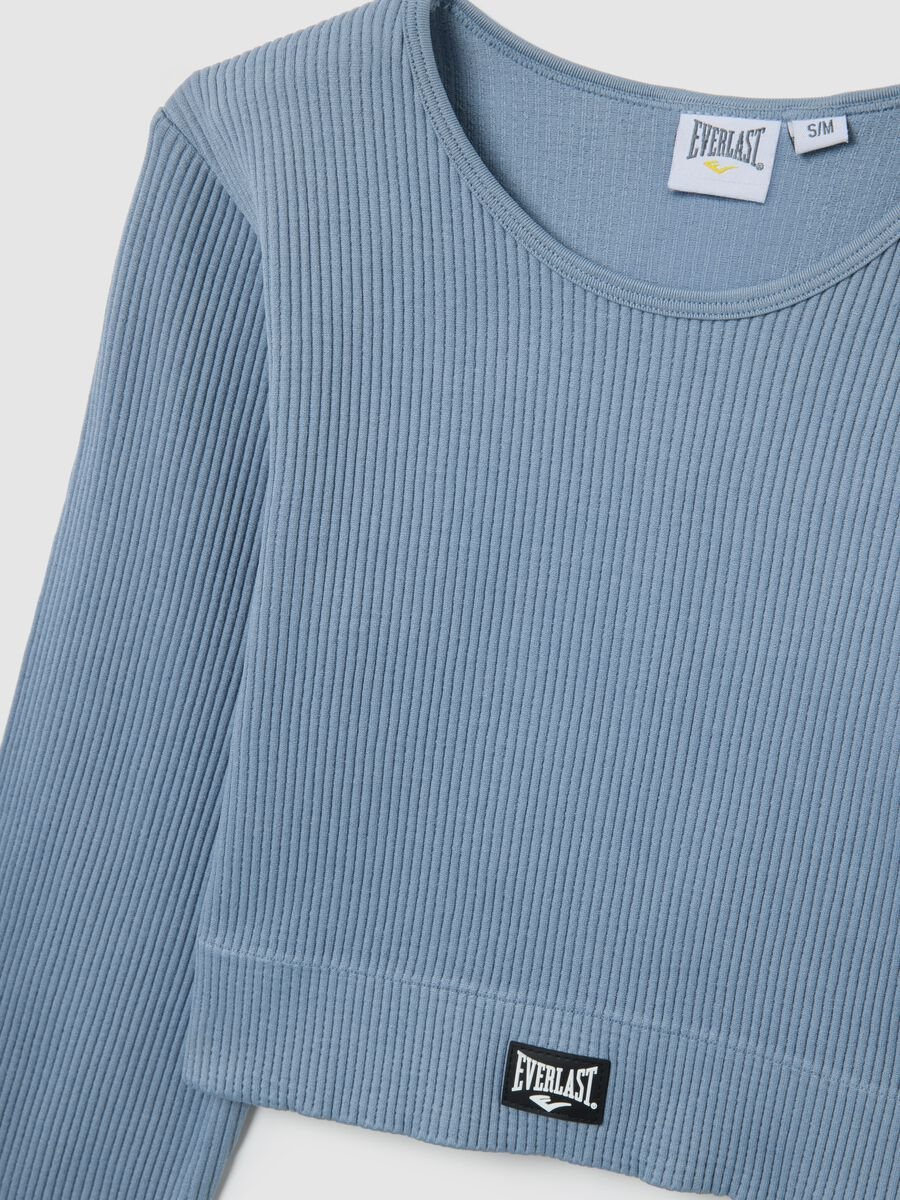 Maglietta a maniche lunghe celeste regular fit_5
