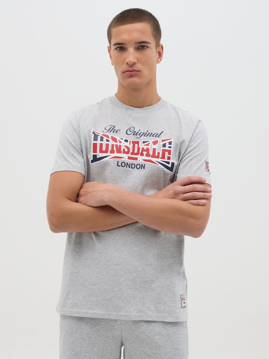 Gray short sleeve Lonsdale T-shirt with print_0
