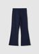 Blue flare fit stretch cotton treggings for girls_1