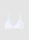 White triangle bikini top in stretch fabric_0
