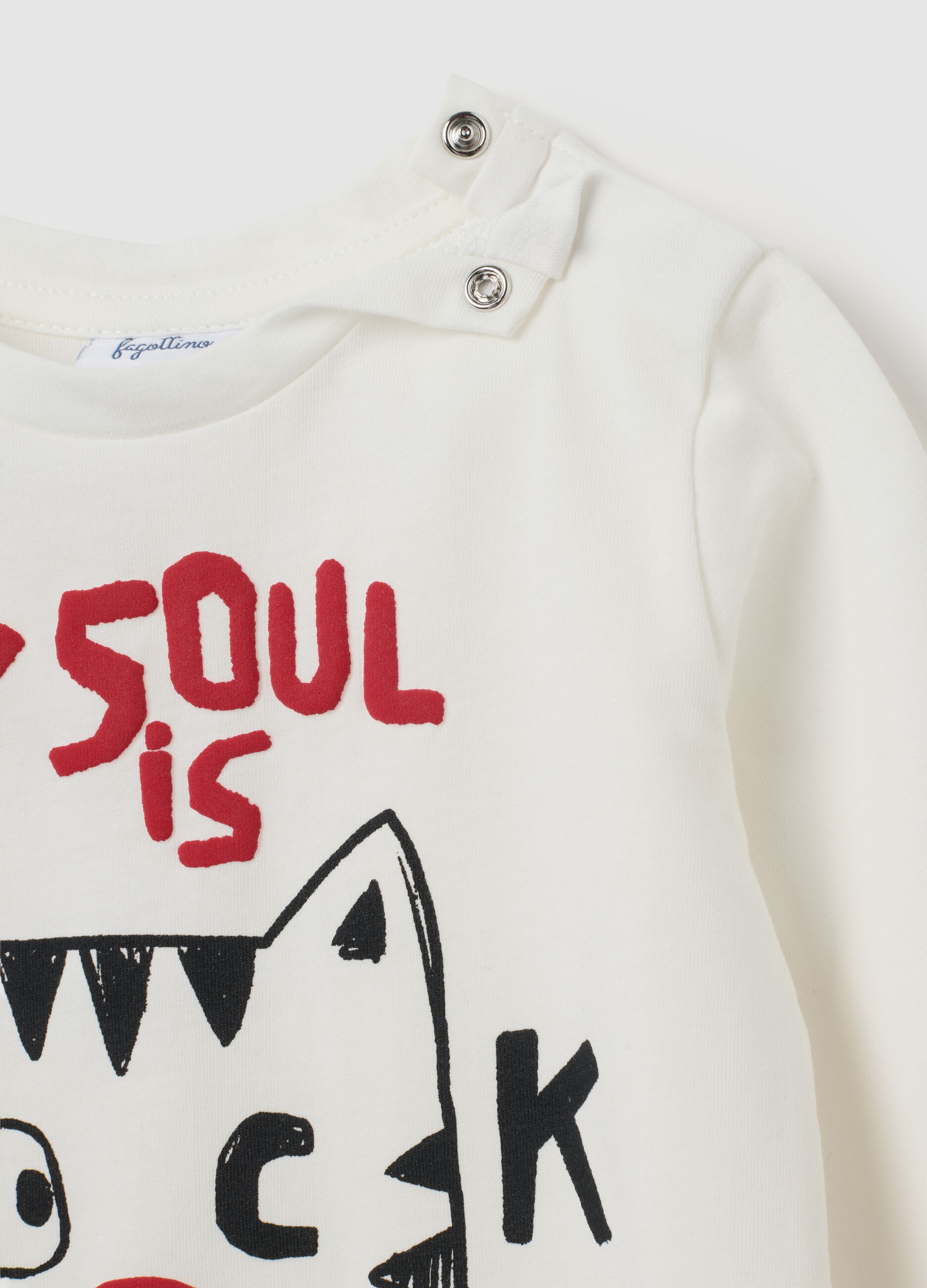 Maglietta per bambino in puro cotone bianca regular fit con panda