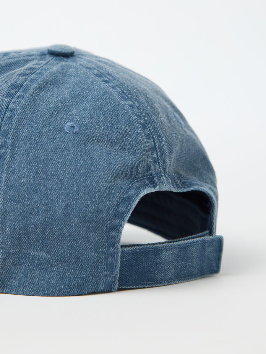 Medium denim baseball cap with "SK8" patch_2