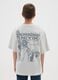 Children's grey pure cotton T-shirt regular fit with New York Knicks print_1