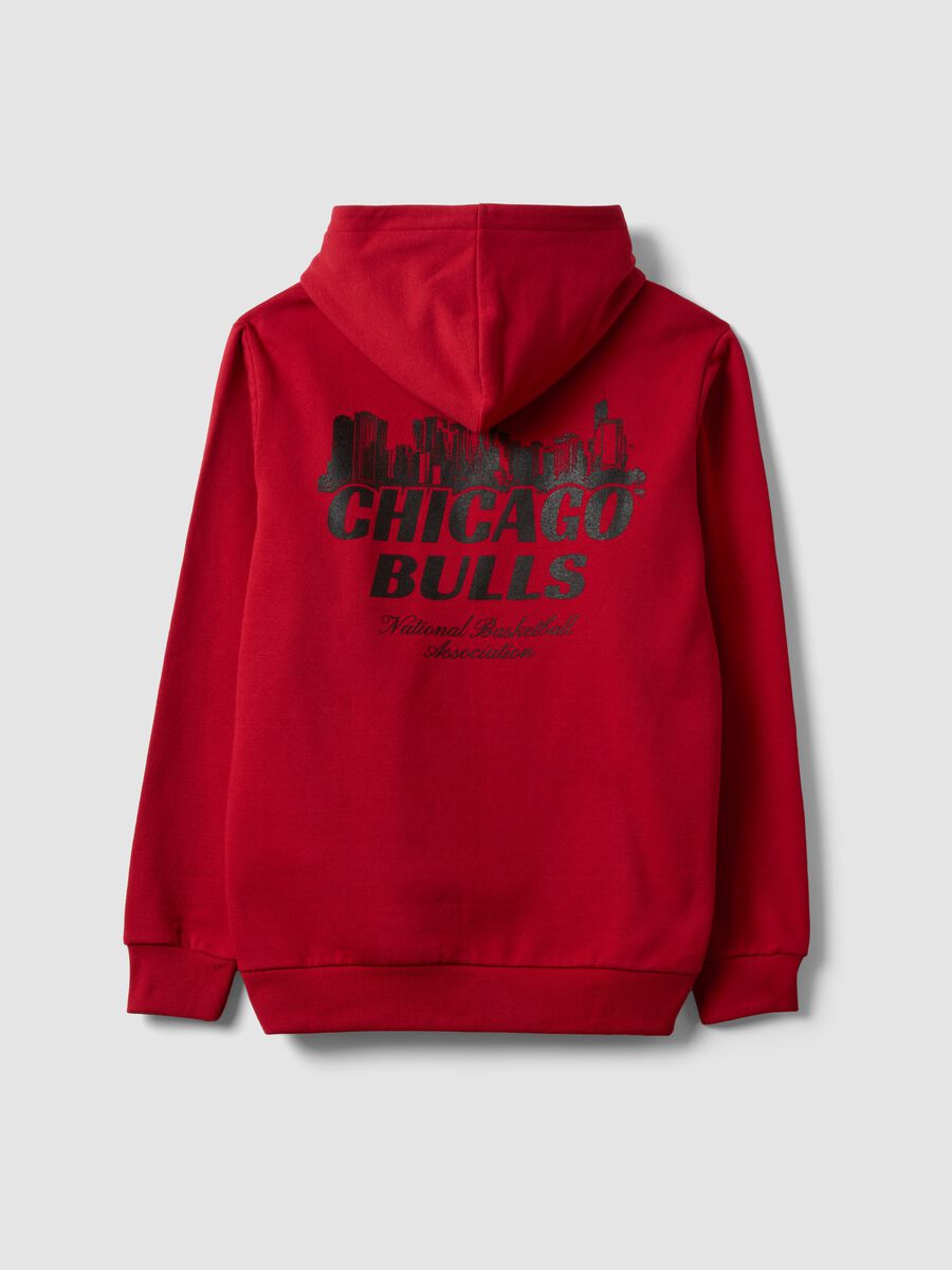 Felpa rossa con cappuccio in misto cotone con stampa Chicago Bulls_2