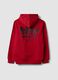 Red cotton-blend hoodie with Chicago Bulls print_2