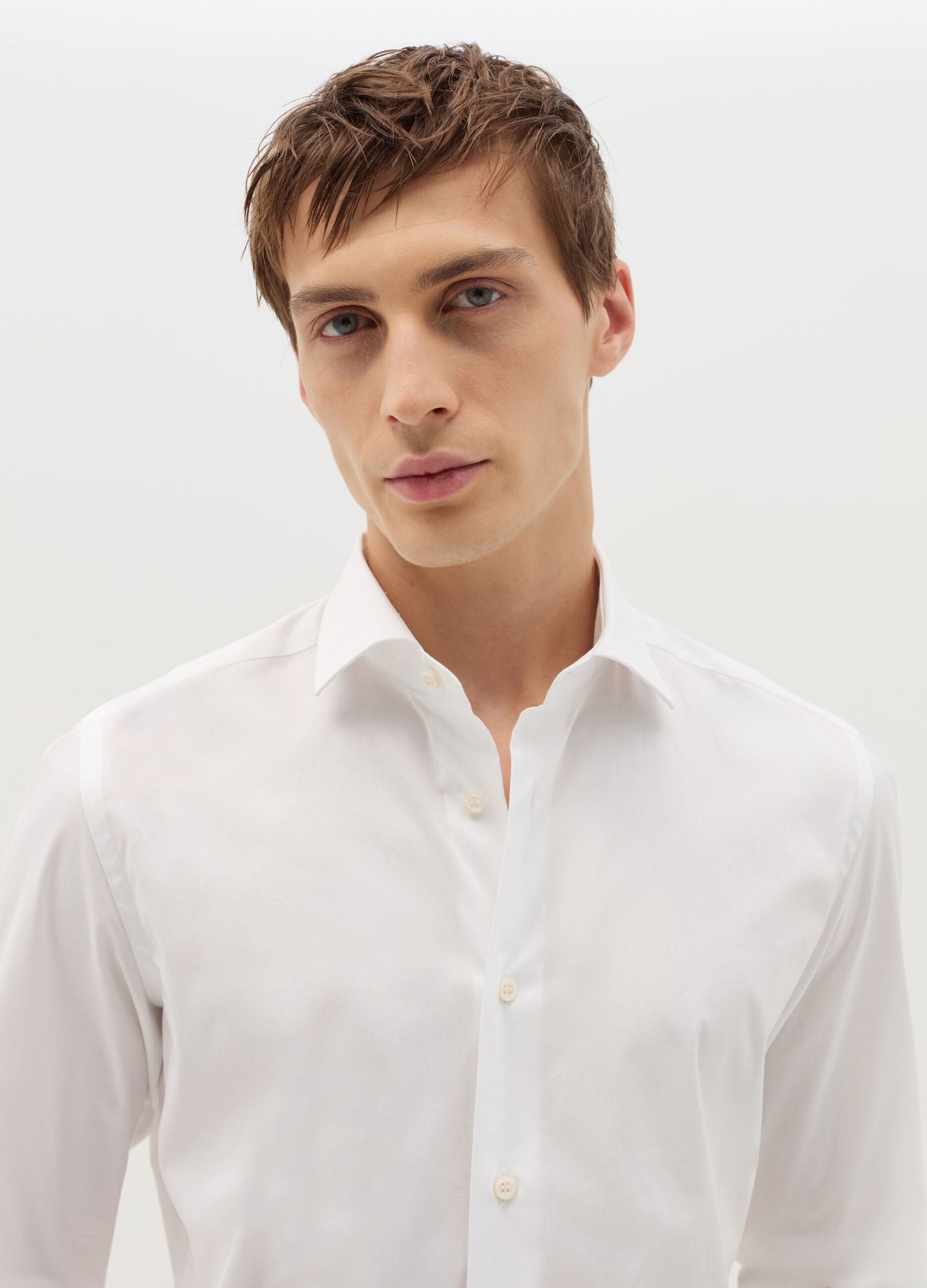 Camicia slim fit in cotone stretch