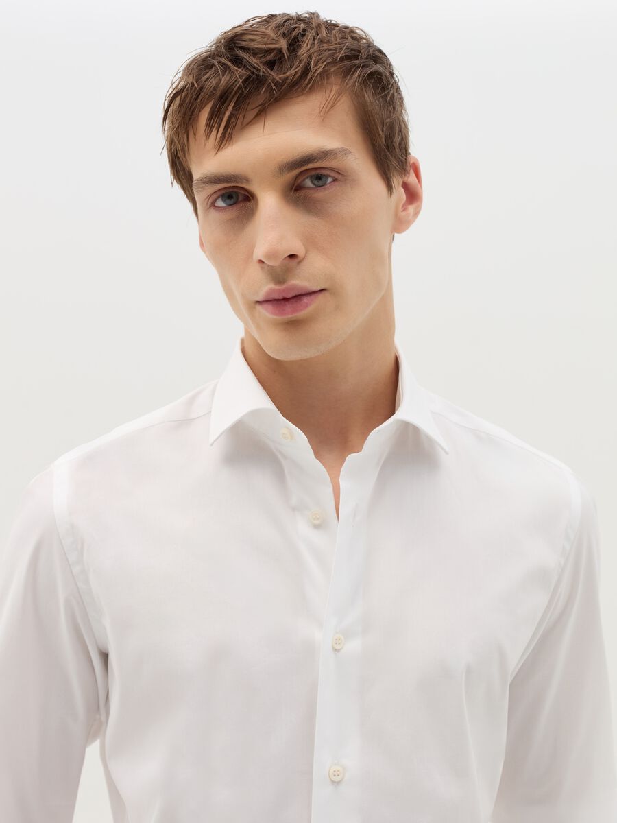 Camicia slim fit in cotone stretch_1