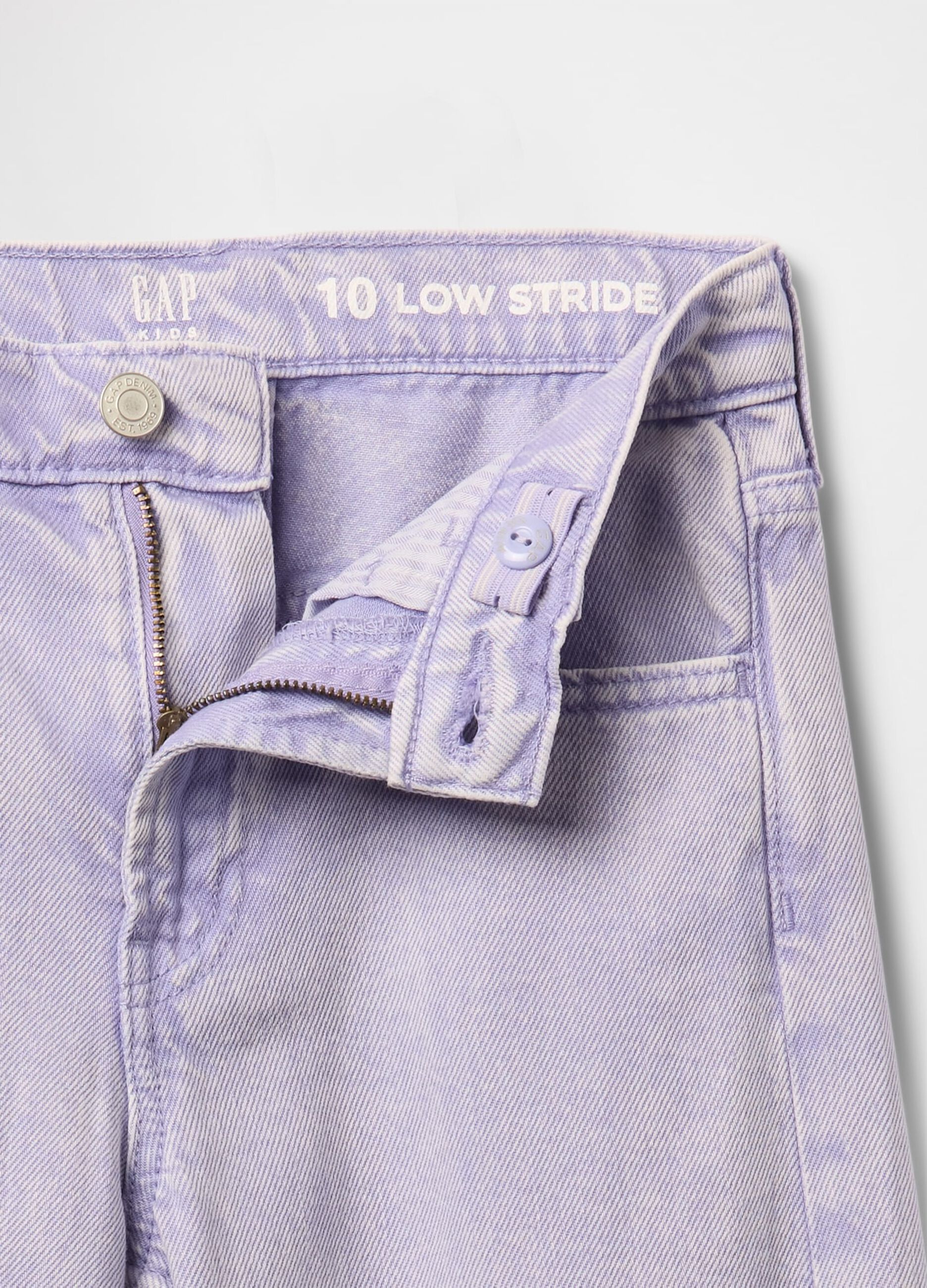 Purple wide leg jeans in cotton and Lyocell
