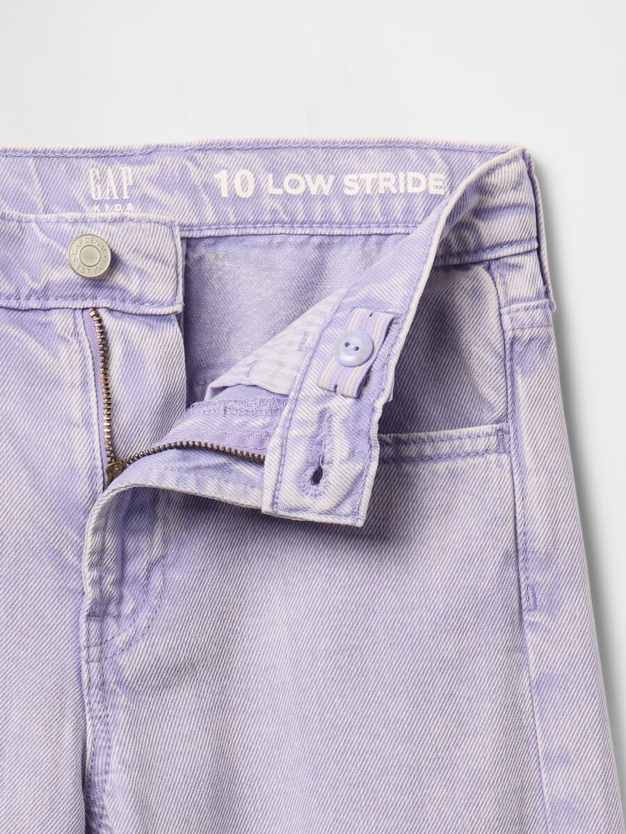 Purple wide leg jeans in cotton and Lyocell_3