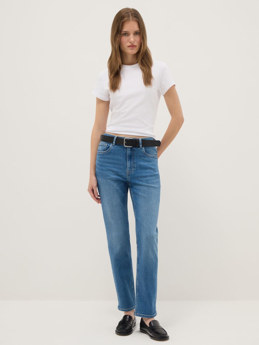 Slim fit stretch cotton blue jeans_0