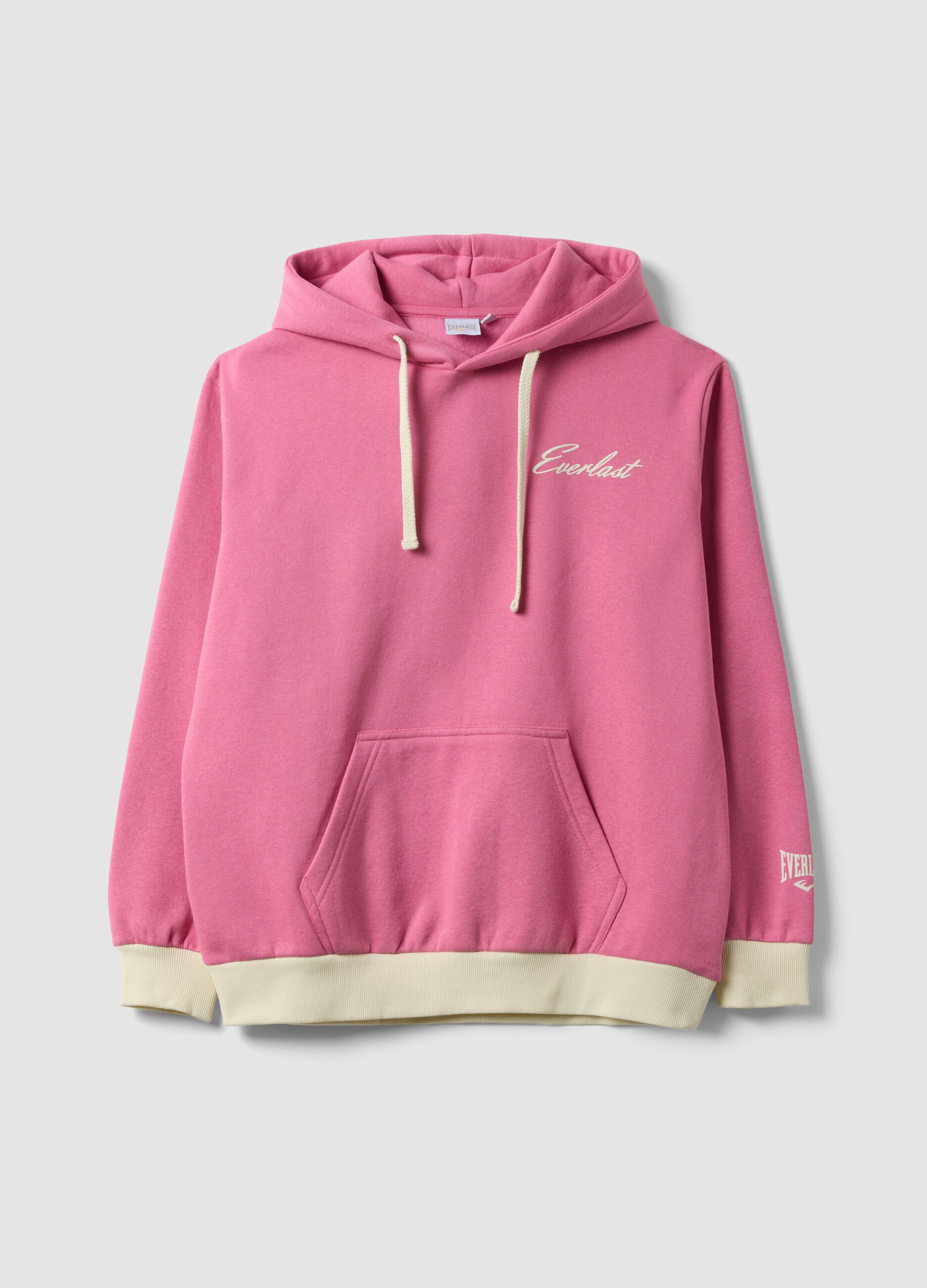 Pink cotton-blend hoodie with logo