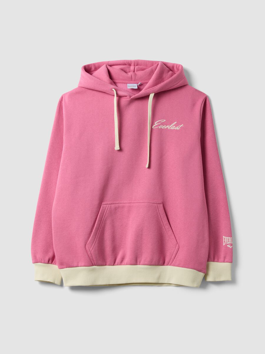 Pink cotton-blend hoodie with logo_0