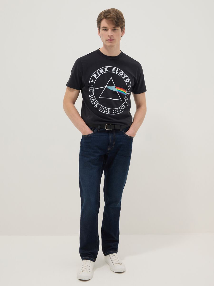 T-shirt in puro cotone nero regular fit con stampa Pink Floyd_2