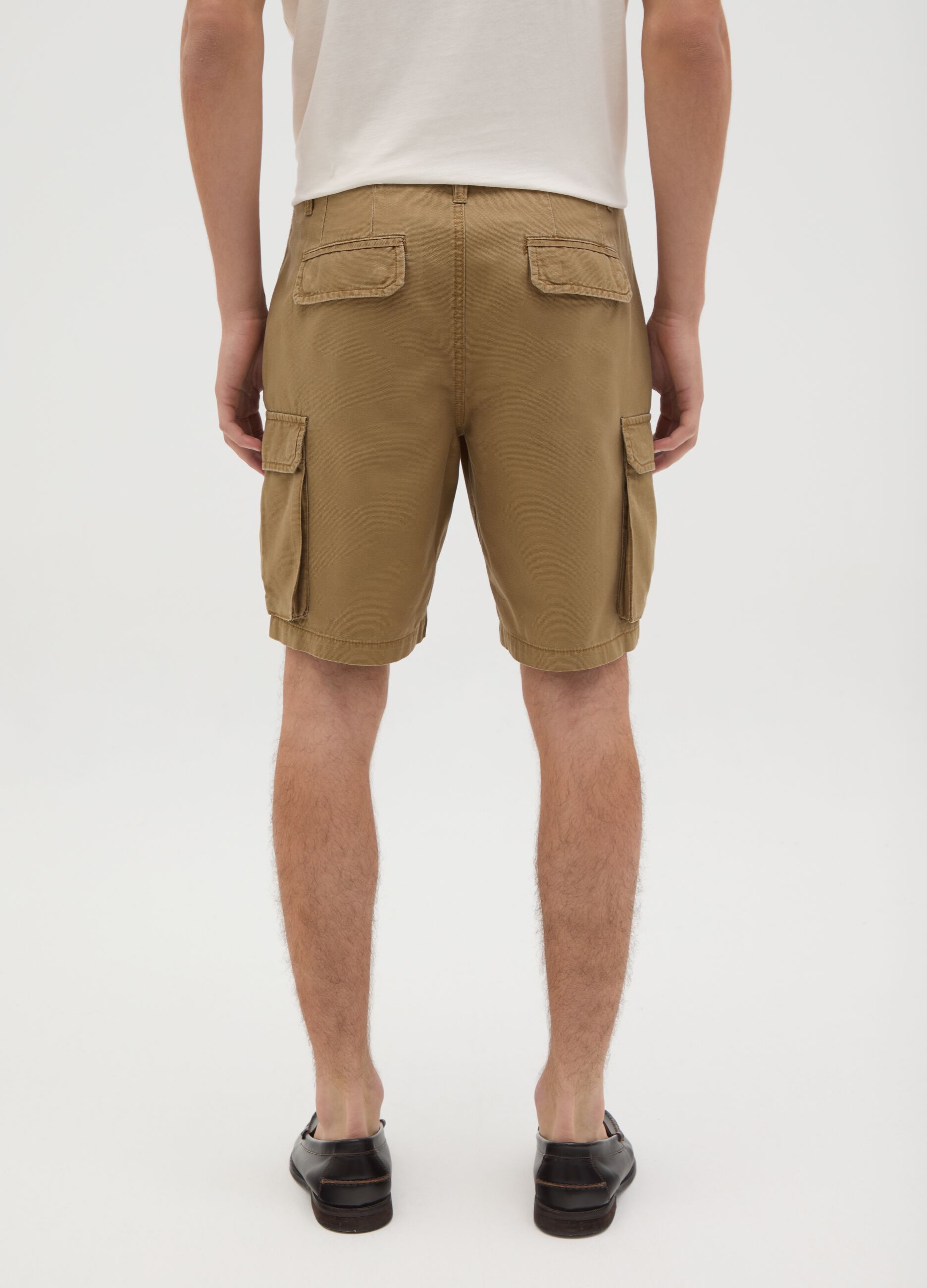Men's brown pure cotton regular fit shorts