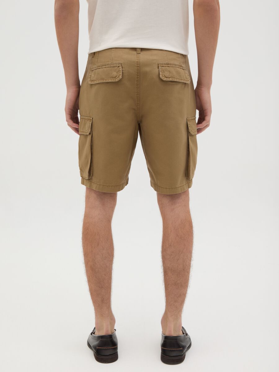 Men's brown pure cotton regular fit shorts_3