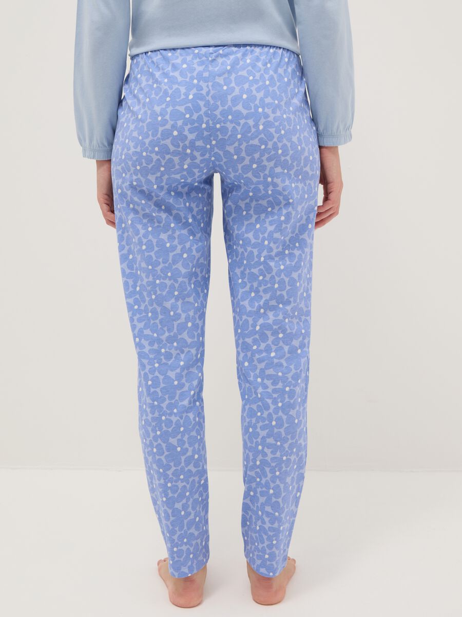Multicoloured pyjama trousers in pure cotton regular fit_2