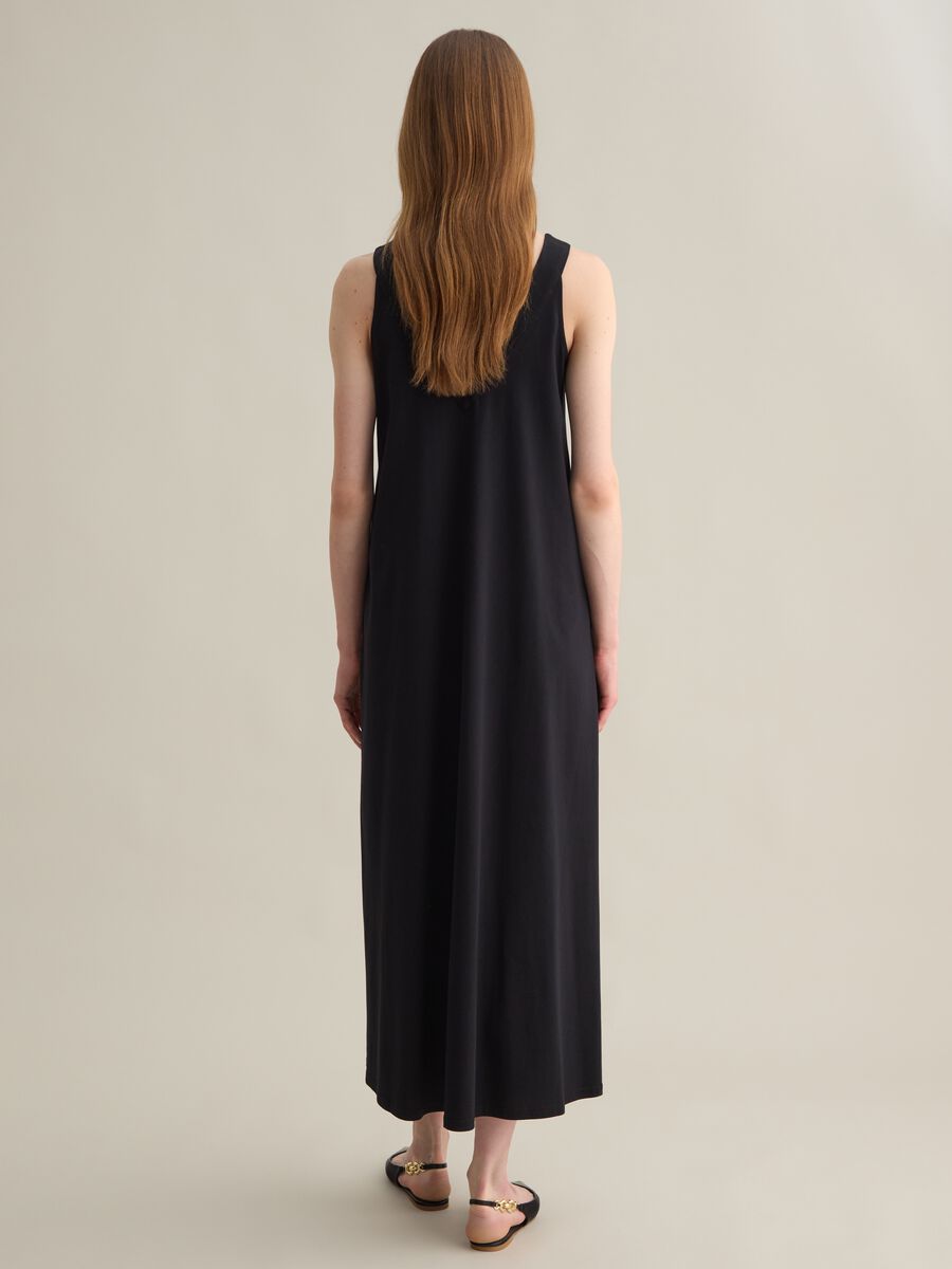 Black Long Cotton Dress_3