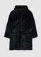 Black dressing gown with long sleeves and adjustable belt_4