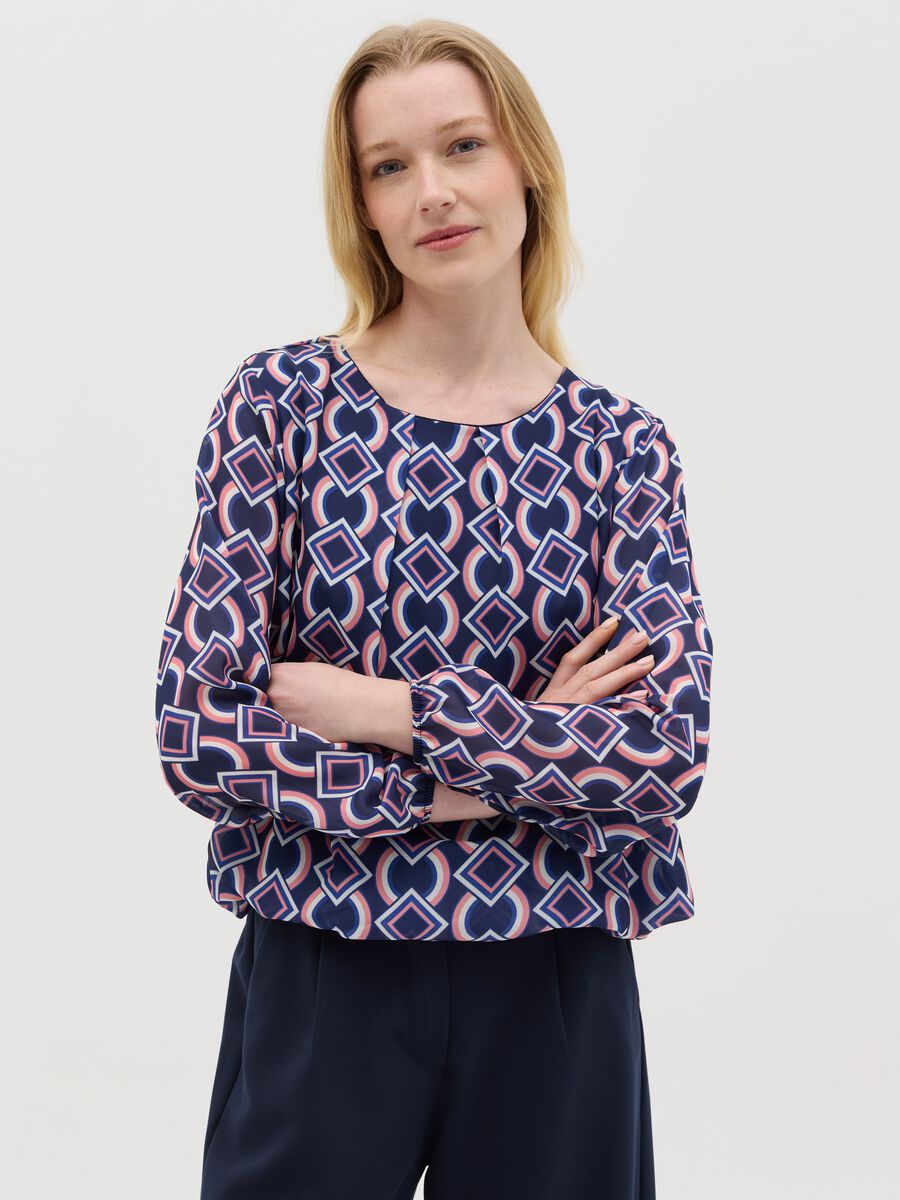 Blouse with geometric print_0