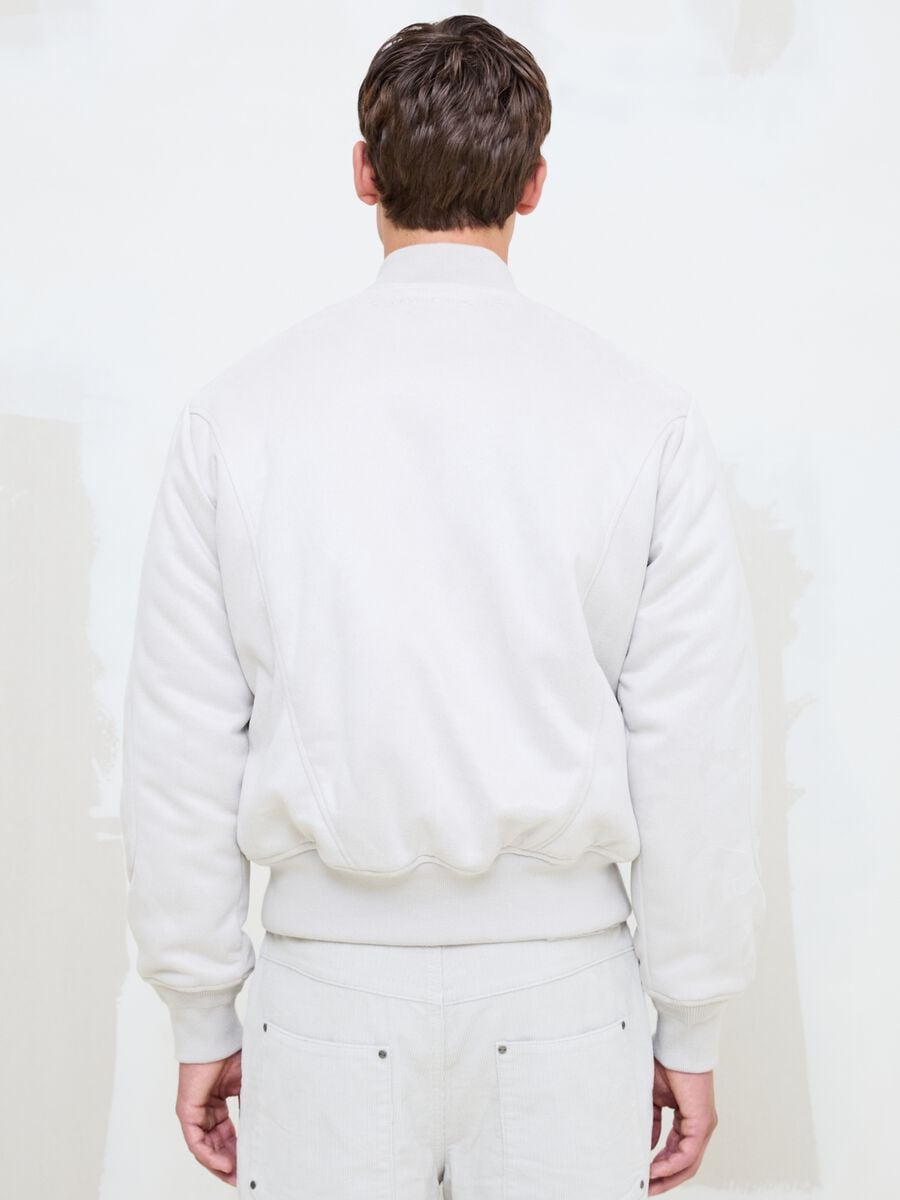 Faux Suede Bomber Jacket Light Beige_3