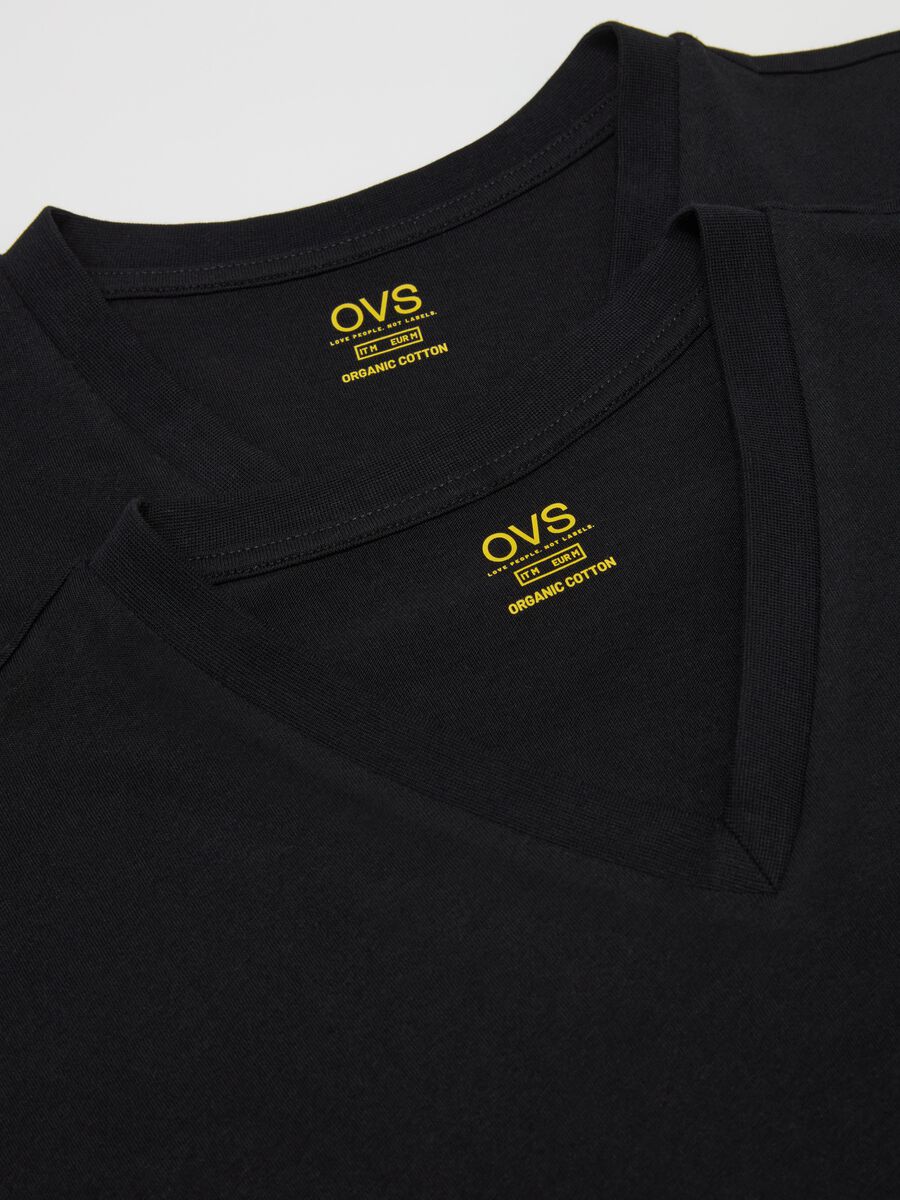 Three-pack organic cotton undershirts with V neck_5