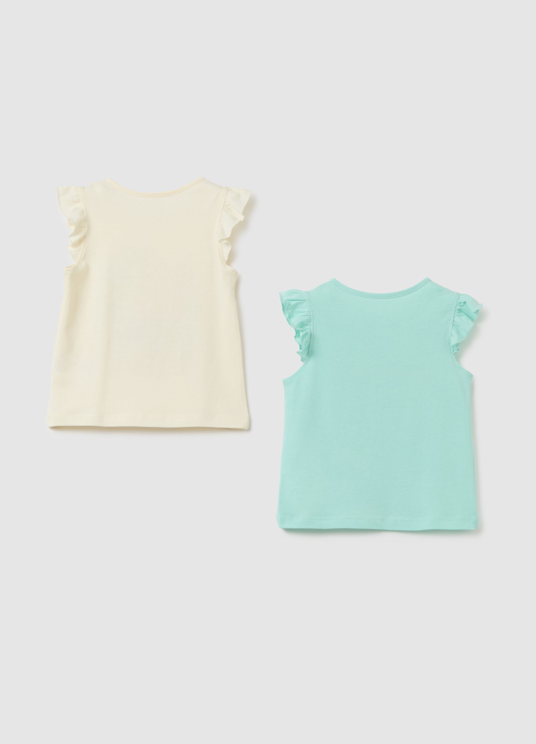 Girls' multicolour pure cotton regular fit T-shirt with prints