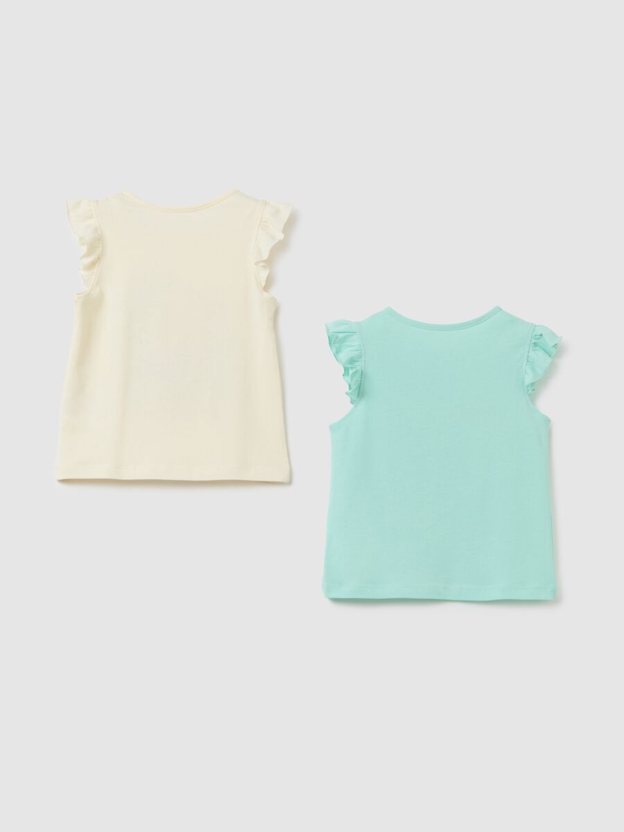 Girls' multicolour pure cotton regular fit T-shirt with prints_1
