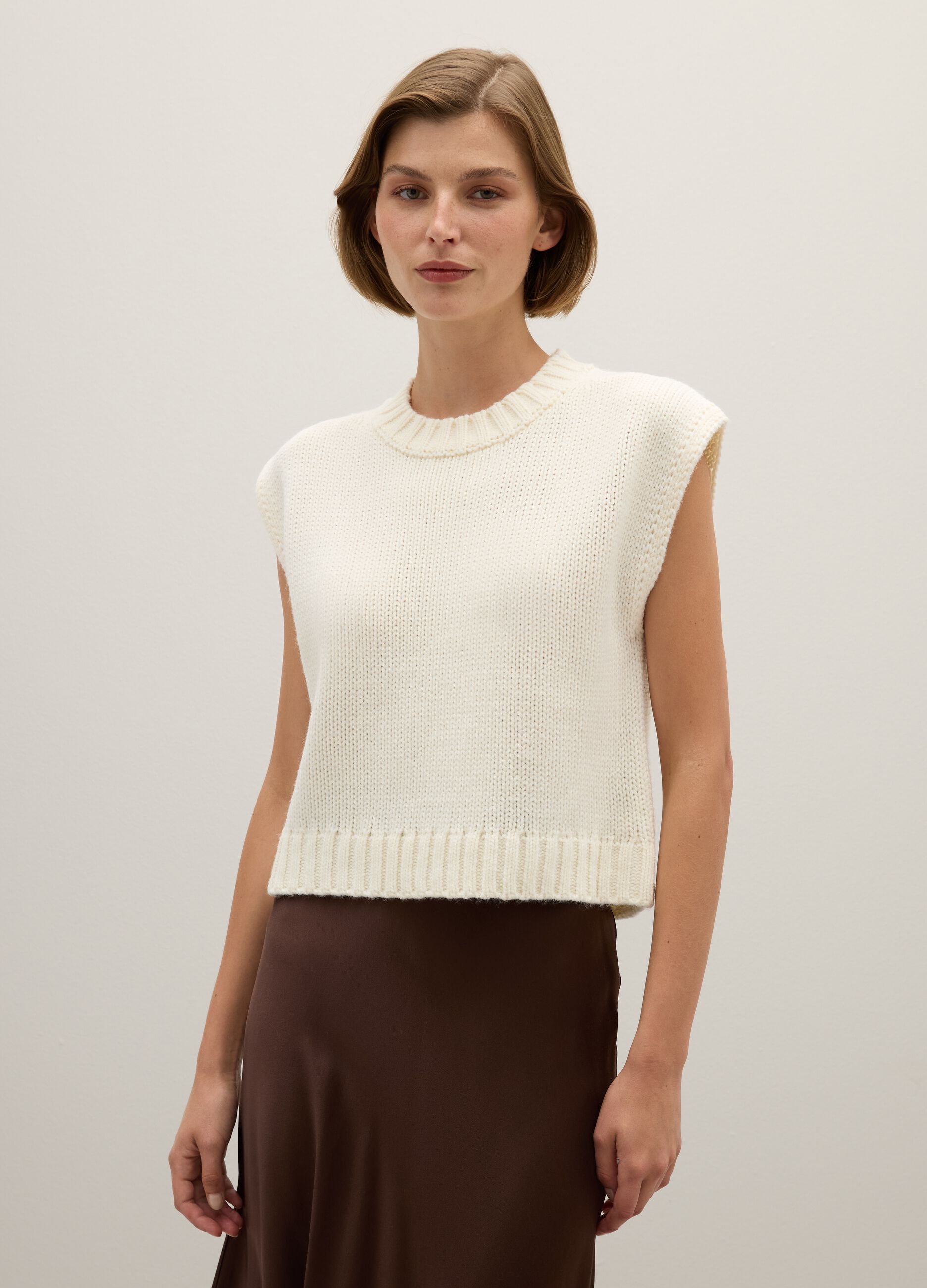 White Over Fit Vest