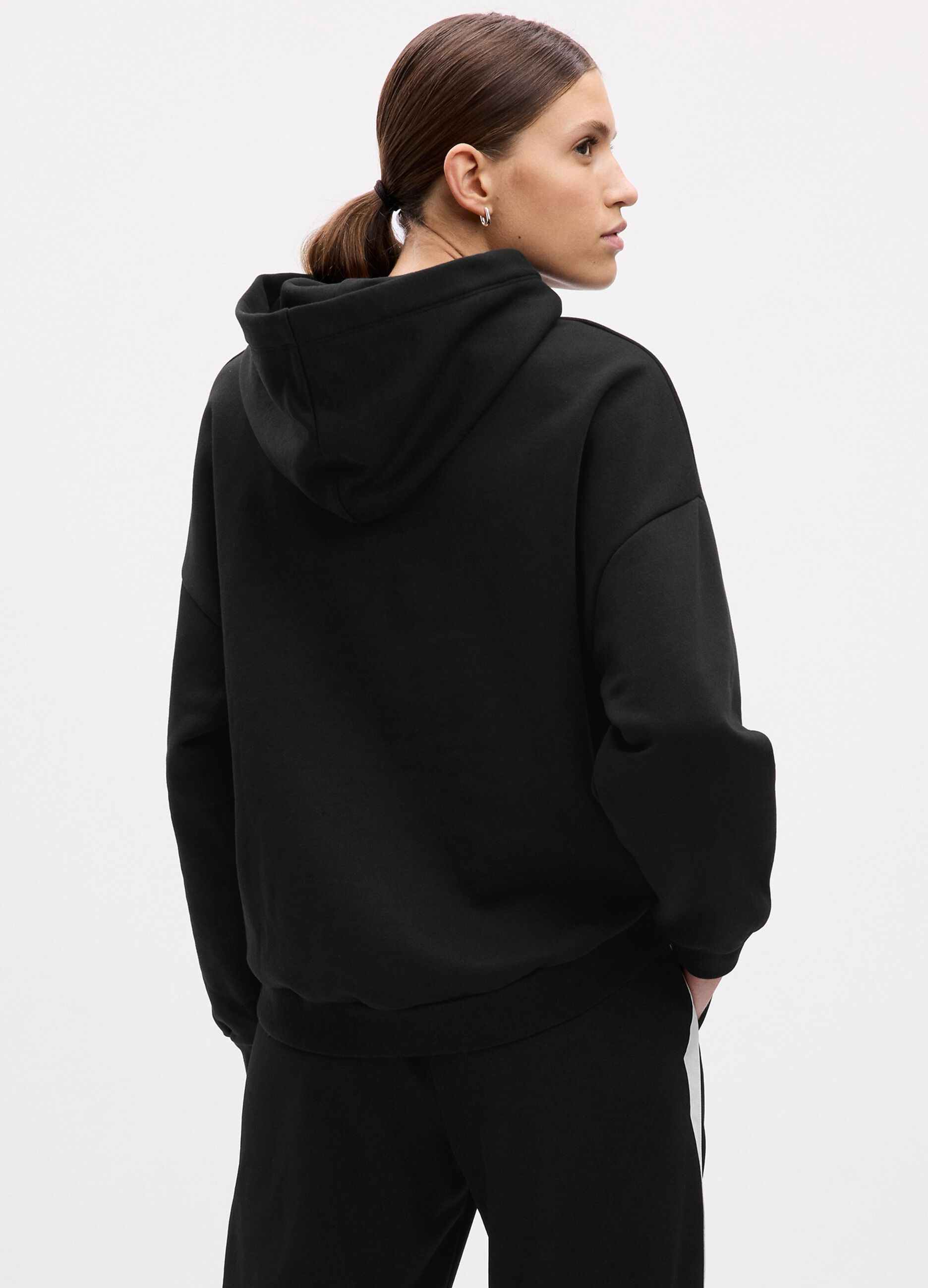 Felpa oversize con cappuccio e logo