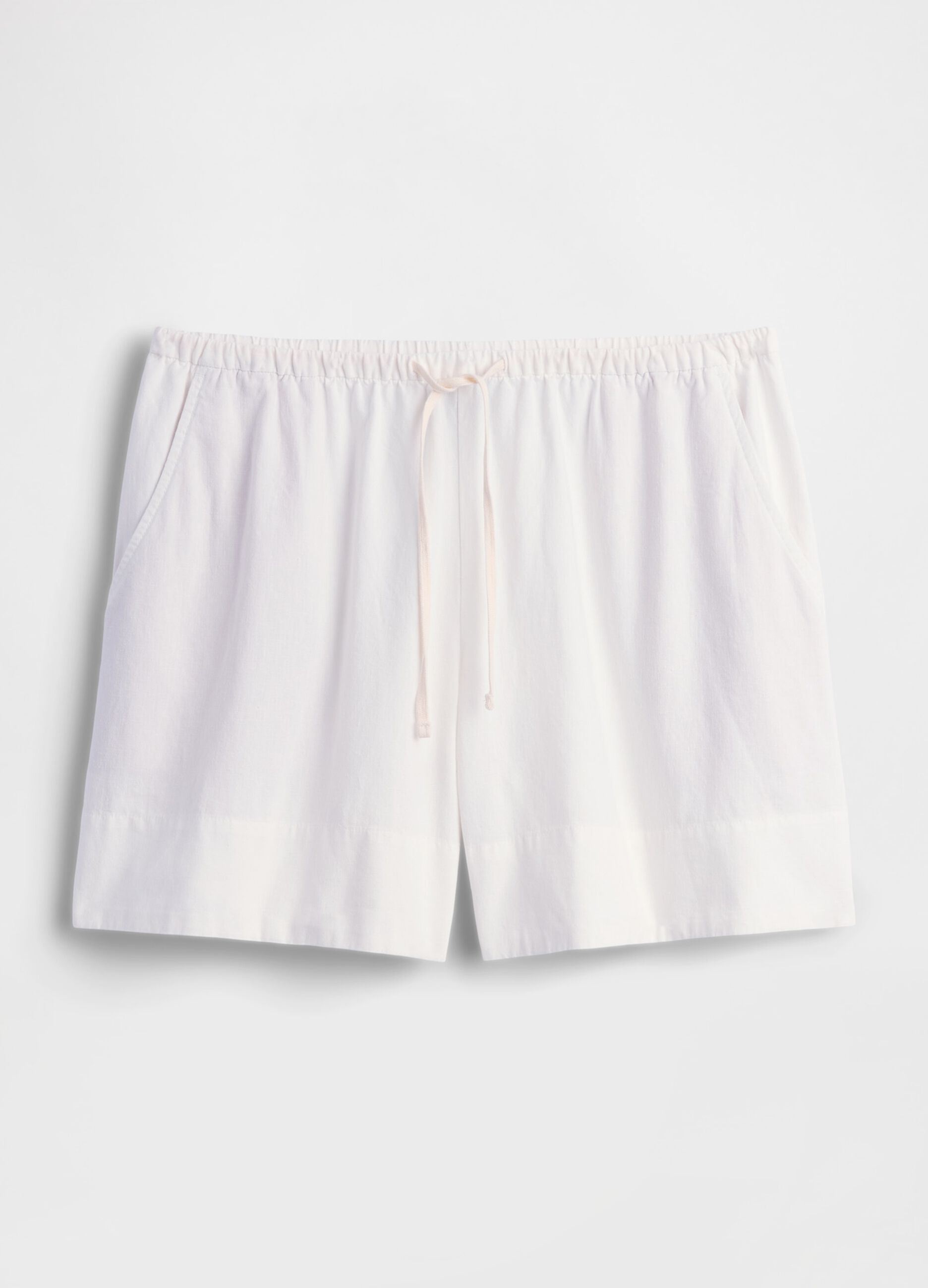 Linen-Viscose Blend Shorts